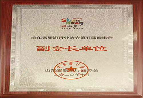 山東省旅游行業(yè)協(xié)會第五屆理事會副會長單位